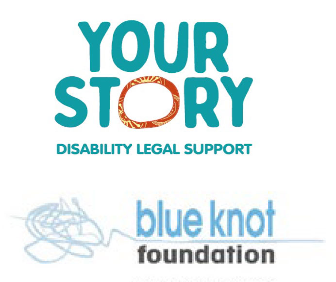 Your Story Disability Legal support logo and Blue Knot foundation logo