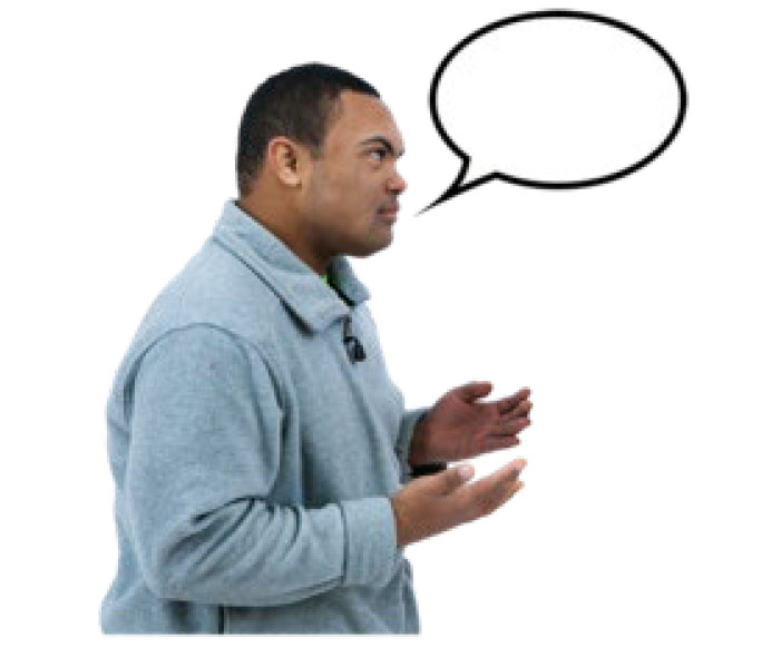 Man with speech bubble