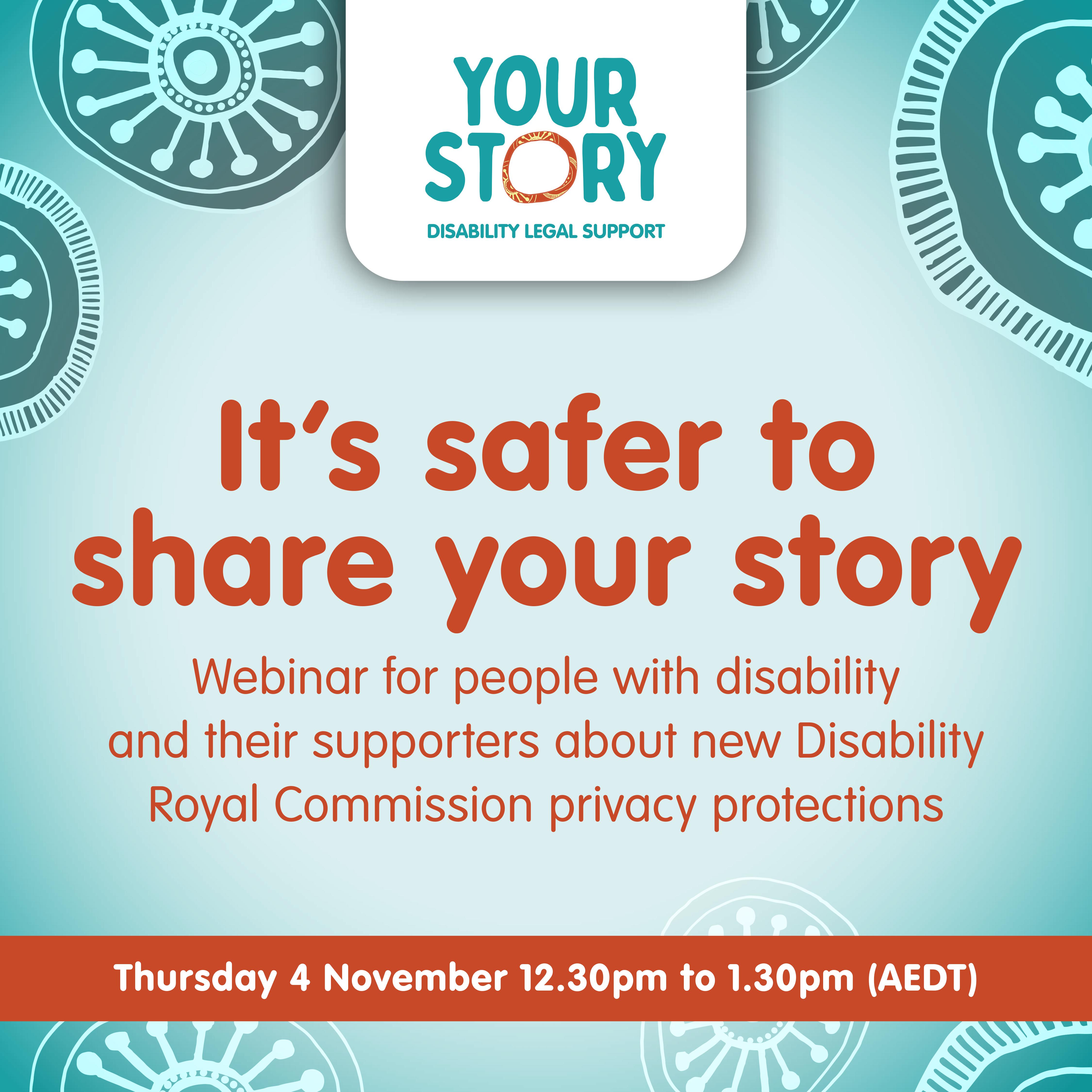 Banner for Webinar: It's safer to share your story
