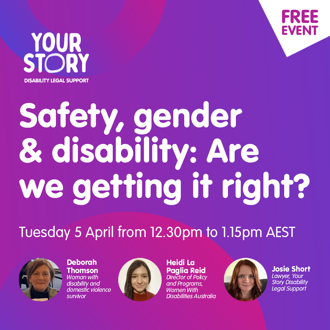 Safety, gender and disability, Are we getting it right banner