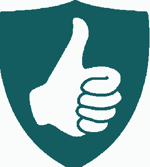 Thumbs up icon in a shield