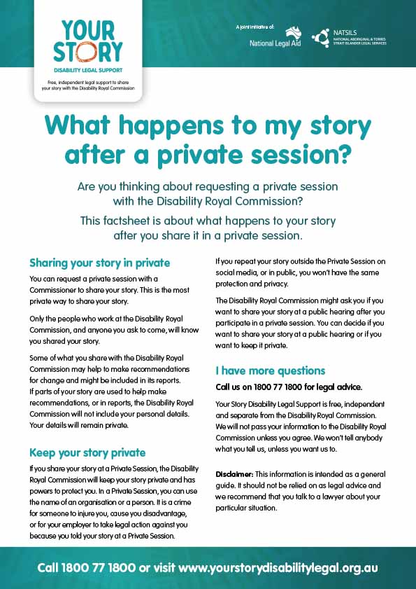 What happens to my story after a private session? Factsheet thumbnail